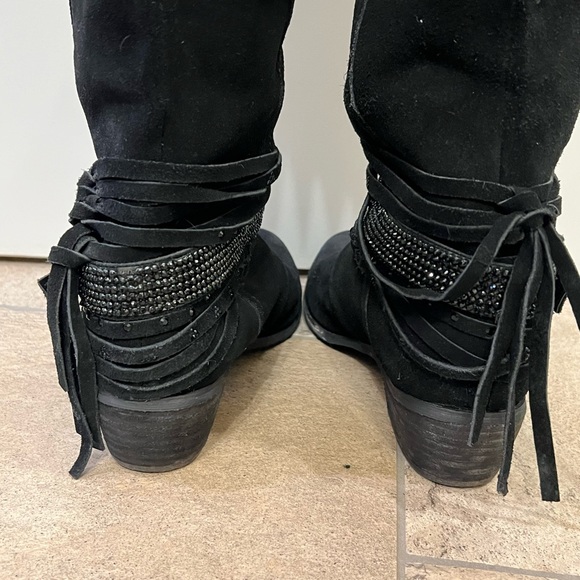 Naughty Monkey suede boots with tassels and sparkle, size 10 - Picture 10 of 12